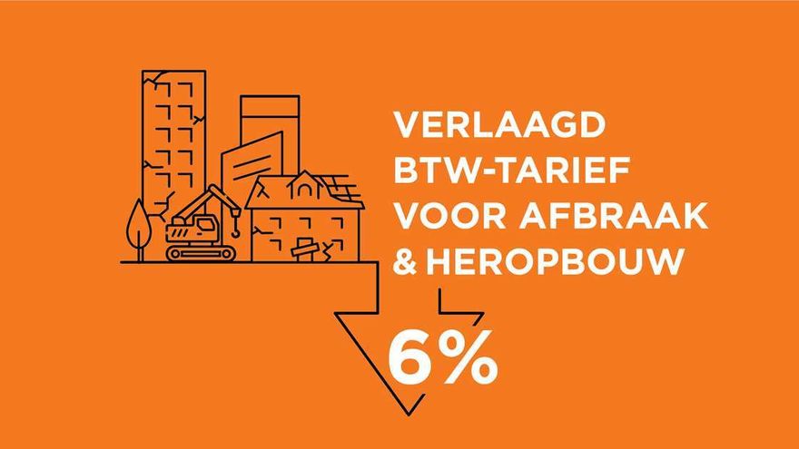 De 6% BTW-regel in de bouwsector wordt tijdelijk verruimd vanaf 2021