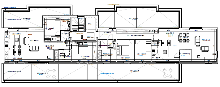 Grondplan 2de verdiep blok A